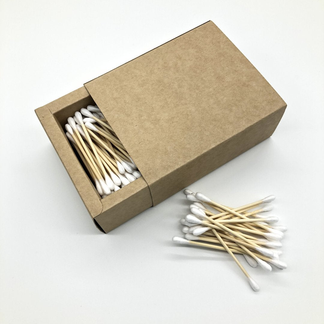 Kit Completo: 4 Cepillos de Bambú + 100 Copitos + Hilo Dental